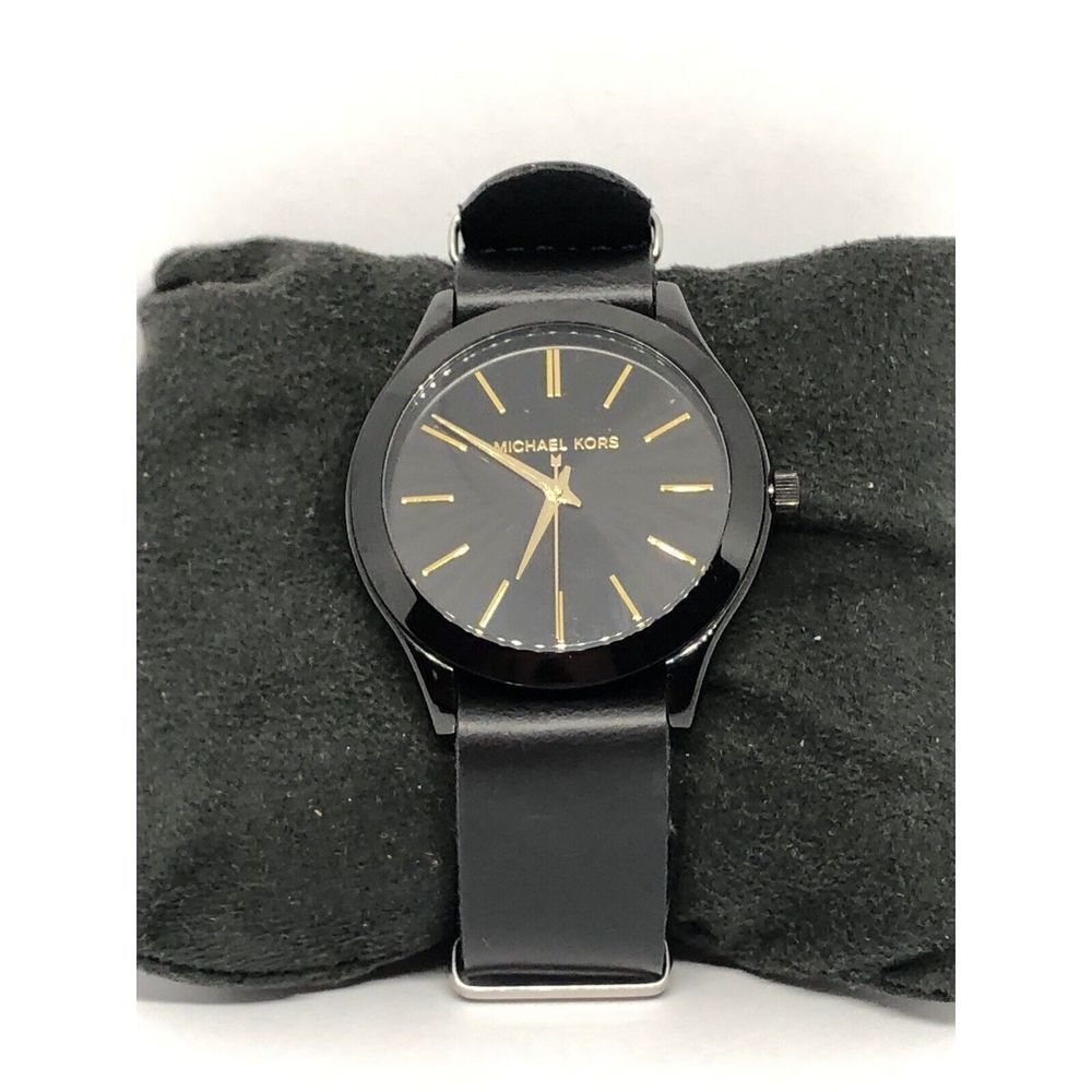 Michael Kors MK3221 Unisex Leather Analog Black Dial Watch With Custom Band DV79